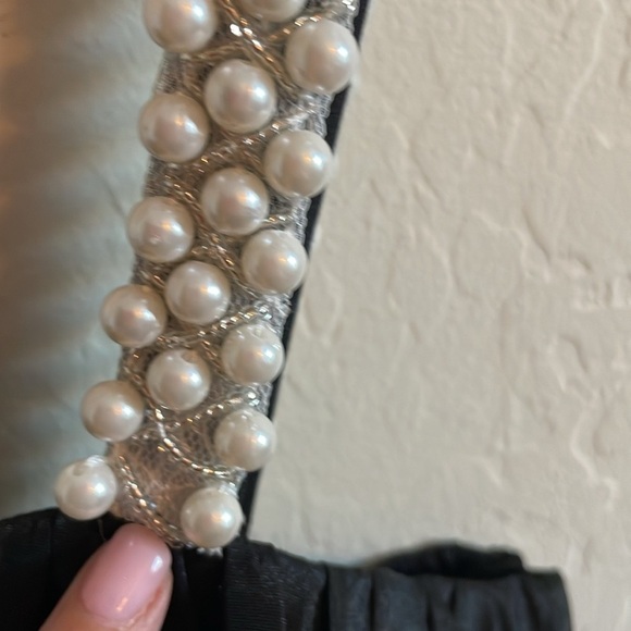 Hutch Faux Pearl Strap Cocktail Babydoll Minidress - Picture 6 of 7